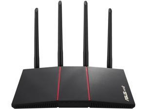 ASUS RT-AX55 AX1800 Dual Band WiFi 6 Gigabit Router, 802.11ax, Lifetime internet security, Parental Control, Mesh WiFi support, MU-MIMO, OFDMA, 4 Gigabit LAN Ports, Beamforming ASUS RT-AX55 AX1800 Dual Band WiFi 6 Gigabit Router, 802.11ax, Lifetime internet security, Parental Control, Mesh WiFi support, MU-MIMO, OFDMA, 4 Gigabit LAN Ports, Beamforming