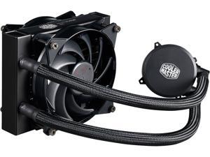 Cooler Master MasterLiquid 120 AIO CPU Liquid Cooler, White Led Pump, Robust Sleeved FEP Tubing, Push-Pull Dual 120mm Air Balance MF, Dual Chamber Technology Cooler Master MasterLiquid 120 AIO CPU Liquid Cooler, White Led Pump, Robust Sleeved FEP Tubing, Push-Pull Dual 120mm Air Balance MF, Dual Chamber Technology