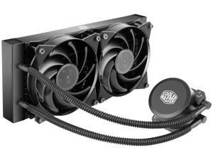 Cooler Master MasterLiquid Lite 240 AIO CPU Liquid Cooler, White Led Pump, FEP Tubing, Dual 120mm Air Balance MF, Dual Dissipation Technology Cooler Master MasterLiquid Lite 240 AIO CPU Liquid Cooler, White Led Pump, FEP Tubing, Dual 120mm Air Balance MF, Dual Dissipation Technology