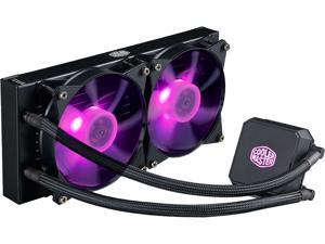 Cooler Master MasterLiquid LC240E RGB AIO CPU Liquid Cooler, Sleeved FEP Tubing, 120mm Air Balance fans , RGB Software compatible, Dual Dissipation Technology Cooler Master MasterLiquid LC240E RGB AIO CPU Liquid Cooler, Sleeved FEP Tubing, 120mm Air Balance fans , RGB Software compatible, Dual Dissipation Technology