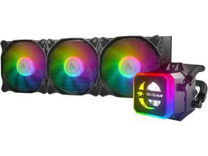 COUGAR Helor 360, RL-HLR360-V1, Liquid CPU Cooler, 360 mm, with 3 Vortex Omega 120 mm Fans. Addressable RGB, Core Box v2 and a Remote Controller. COUGAR Helor 360, RL-HLR360-V1, Liquid CPU Cooler, 360 mm, with 3 Vortex Omega 120 mm Fans. Addressable RGB, Core Box v2 and a Remote Controller.