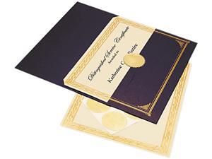 Ivory/Gold Foil Embossed Award Cert. Kit, Blue Metallic Cover, 8-1/2 x 11, 6/Pk. Ivory/Gold Foil Embossed Award Cert. Kit, Blue Metallic Cover, 8-1/2 x 11, 6/Pk.