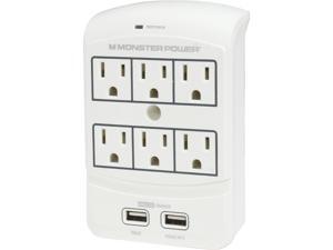 Monster Cable MP EXP 650 USB 6 Outlet Wall Tap Power Strip with USB Charging for Smartphones, Tablets, and USB-charged devices Monster Cable MP EXP 650 USB 6 Outlet Wall Tap Power Strip with USB Charging for Smartphones, Tablets, and USB-charged devices