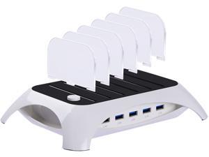 Trexonic TRX-USB5100W White 12A 5-Port USB Charging Station with Dividers Trexonic TRX-USB5100W White 12A 5-Port USB Charging Station with Dividers