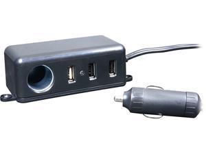 Craig Electronics CC3311 Black Car Charger with 3 USB Charging Ports and a DC Power Socket Craig Electronics CC3311 Black Car Charger with 3 USB Charging Ports and a DC Power Socket