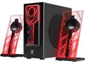 GOgroove BassPULSE 2.1 Computer Speakers with Red LED Glow Lights and Powered Subwoofer - Gaming Speaker System for Music on Desktop, Laptop, PC with 40 Watts, Heavy Bass GOgroove BassPULSE 2.1 Computer Speakers with Red LED Glow Lights and Powered Subwoofer - Gaming Speaker System for Music on Desktop, Laptop, PC with 40 Watts, Heavy Bass