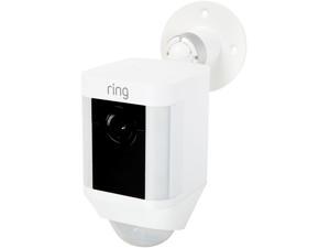 Ring Spotlight Cam Battery HD Security Camera with Built Two-Way Talk and a Siren Alarm, White Ring Spotlight Cam Battery HD Security Camera with Built Two-Way Talk and a Siren Alarm, White