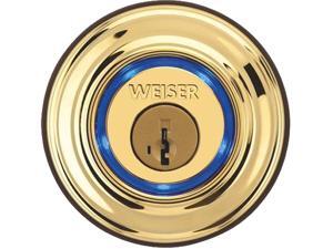 WEISER Kevo Smart Door Lock Touch-to-Open Bluetooth Smart Lock Deadbolt Compatible with Apple iPhone 4S or higher and Android 5.0 (Lollipop) or higher - Polished Brass - 9GED15000-001 WEISER Kevo Smart Door Lock Touch-to-Open Bluetooth Smart Lock Deadbolt Compatible with Apple iPhone 4S or higher and Android 5.0 (Lollipop) or higher - Polished Brass - 9GED15000-001