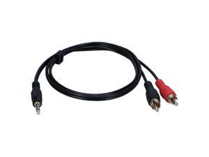 QVS CC399-03 3 Feet 3.5MM Mini-Stereo Male to Two RCA Male Speaker Cable QVS CC399-03 3 Feet 3.5MM Mini-Stereo Male to Two RCA Male Speaker Cable