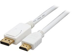 Coboc 3 ft. DisplayPort Male to HDMI Male Cable (White) Coboc 3 ft. DisplayPort Male to HDMI Male Cable (White)