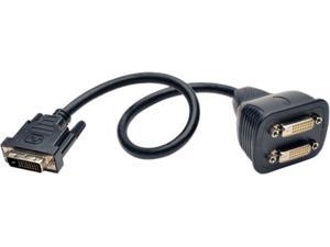 Tripp Lite P564-001 Black 1 ft. Male to 2 Female DVI-D Y Splitter Cable Tripp Lite P564-001 Black 1 ft. Male to 2 Female DVI-D Y Splitter Cable
