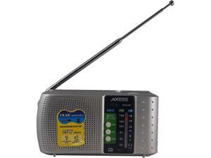 AXESS Portable Alarm Clock Radio, Silver PR3206-SILVER AXESS Portable Alarm Clock Radio, Silver PR3206-SILVER