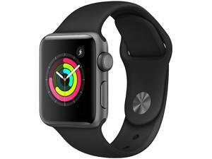 Apple Watch Series 3 (GPS), 38mm Space Gray Aluminum Case with Black Sport Band - Space Gray Aluminum Apple Watch Series 3 (GPS), 38mm Space Gray Aluminum Case with Black Sport Band - Space Gray Aluminum
