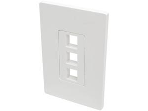 Tripp Lite Single-Gang 3-Port Universal Keystone Wall Plate, Cat5/6/6a, USB, HDMI, DisplayPort, RCA, White (N080-103) Tripp Lite Single-Gang 3-Port Universal Keystone Wall Plate, Cat5/6/6a, USB, HDMI, DisplayPort, RCA, White (N080-103)
