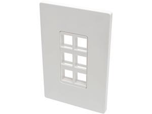 Tripp Lite Single-Gang 6-Port Universal Keystone Wall Plate, Cat5/6/6a, USB, HDMI, DisplayPort, RCA, White (N080-106) Tripp Lite Single-Gang 6-Port Universal Keystone Wall Plate, Cat5/6/6a, USB, HDMI, DisplayPort, RCA, White (N080-106)