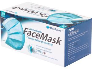 Blue Arrow Disposable Face Mask in Blue Color, Size: 6.10" x 4.13", 50 pcs per Box Blue Arrow Disposable Face Mask in Blue Color, Size: 6.10" x 4.13", 50 pcs per Box