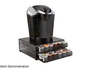 Mind Reader DBMTRAY-BLK Black 72 Capacity Double K-Cup Storage Tray with Flower Pattern Metal Mesh Mind Reader DBMTRAY-BLK Black 72 Capacity Double K-Cup Storage Tray with Flower Pattern Metal Mesh
