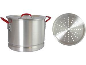 Oster 111886.02 Pamona 20 Qt Tamale Pot W/ Steamer Insert - Round - Silver - Dip Rubber Handle Oster 111886.02 Pamona 20 Qt Tamale Pot W/ Steamer Insert - Round - Silver - Dip Rubber Handle