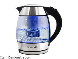 MegaChef MGKTL-1751 1.8Lt. Glass Body and Stainless Steel Electric Tea Kettle with Tea Infuser MegaChef MGKTL-1751 1.8Lt. Glass Body and Stainless Steel Electric Tea Kettle with Tea Infuser