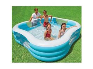 Intex Swim Center 90in x 90in x 2in Inflatable Play Kids Backyard Swimming Pool Intex Swim Center 90in x 90in x 2in Inflatable Play Kids Backyard Swimming Pool