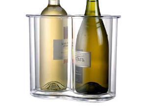 Prodyne A922 Twin-Chill 2 Bottle Icelesss Wine Cooler - Clear Prodyne A922 Twin-Chill 2 Bottle Icelesss Wine Cooler - Clear