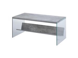 Convenience Concepts 131557C1 Soho Coffee Table in Faux Birch, Glass Convenience Concepts 131557C1 Soho Coffee Table in Faux Birch, Glass