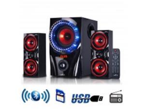 beFree Sound 2.1 Channel Surround Sound Bluetooth Speaker System in Red beFree Sound 2.1 Channel Surround Sound Bluetooth Speaker System in Red