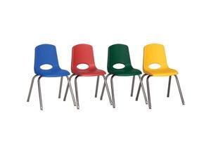 Early Childhood Resources ELR-15141-ASG 10'' Stack Chair-Chrome Legs w/ Glide-6pc-AS Early Childhood Resources ELR-15141-ASG 10'' Stack Chair-Chrome Legs w/ Glide-6pc-AS