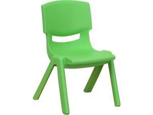 Flash Furniture YU-YCX-003-GREEN-GG Green Plastic Stackable School Chair with 10.5 in. Seat Height Flash Furniture YU-YCX-003-GREEN-GG Green Plastic Stackable School Chair with 10.5 in. Seat Height