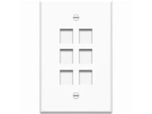 4Xem 4XFP06KYWH 6 Outlet Rj45 Wall Plate Face Plate White 4Xem 4XFP06KYWH 6 Outlet Rj45 Wall Plate Face Plate White