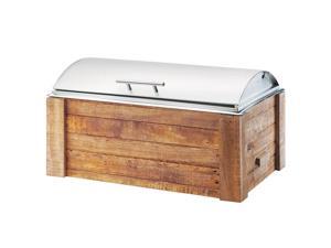 Cal Mil 3429-99 12 x 20 in. Madera Chafer with Lid - Brown & Silver Cal Mil 3429-99 12 x 20 in. Madera Chafer with Lid - Brown & Silver