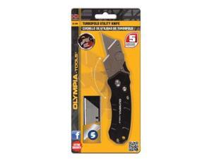 Olympia Tools 33-200 4 in. Turbofold Utility Knife, Black Olympia Tools 33-200 4 in. Turbofold Utility Knife, Black