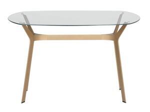 Studio Designs Home Living Room 48" Archtech Modern Glass Desk/Dining Table - Gold/Clear Glass Studio Designs Home Living Room 48" Archtech Modern Glass Desk/Dining Table - Gold/Clear Glass