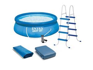 Intex 15' x 48" Easy Set Swimming Pool Kit w/ 1000 GPH GFCI Filter Pump 26167EH Intex 15' x 48" Easy Set Swimming Pool Kit w/ 1000 GPH GFCI Filter Pump 26167EH