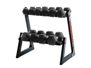 Weider Fitness 200 Pound Weights Hand Grip Rubber Hex Dumbbell Set with Rack Weider Fitness 200 Pound Weights Hand Grip Rubber Hex Dumbbell Set with Rack