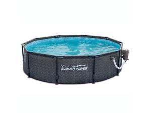 Summer Waves 10' x 30" Above Ground Frame Swimming Pool Set w/ Pump, Dark Wicker Summer Waves 10' x 30" Above Ground Frame Swimming Pool Set w/ Pump, Dark Wicker