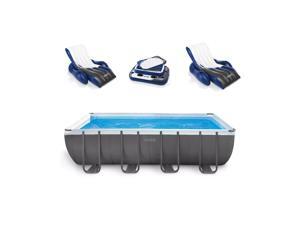 Intex 18' x 9' x 52" Ultra Frame Rectangular Above Ground Pool Set with Floats Intex 18' x 9' x 52" Ultra Frame Rectangular Above Ground Pool Set with Floats