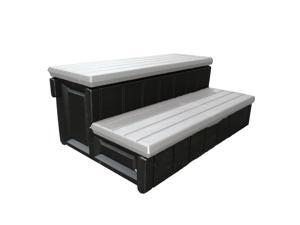 Confer Plastics 36 Inch Resin Spa and Hot Tub Storage Compartment Steps, Gray Confer Plastics 36 Inch Resin Spa and Hot Tub Storage Compartment Steps, Gray