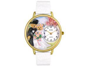 Teddy Bear Wedding White Leather And Goldtone Watch #G1340002 Teddy Bear Wedding White Leather And Goldtone Watch #G1340002