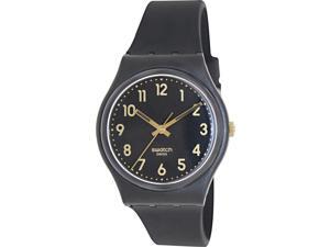 Swatch Golden Tac Black Dial Black Silicone Unisex Watch GB274 Swatch Golden Tac Black Dial Black Silicone Unisex Watch GB274