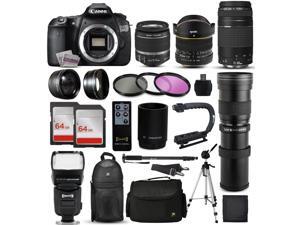 Canon EOS 60D Digital SLR Camera with EF-S 18-55mm and EF 75-300mm Lens, 2x 64GB SD Card, 72" Monopod, X-GRIP Action Stabilizing Handle, 2.2x Telephoto Lens, 10pcs Cleaning Kit and Accessory Bundle Canon EOS 60D Digital SLR Camera with EF-S 18-55mm and EF 75-300mm Lens, 2x 64GB SD Card, 72" Monopod, X-GRIP Action Stabilizing Handle, 2.2x Telephoto Lens, 10pcs Cleaning Kit and Accessory Bundle