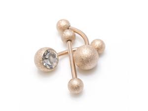 Pack of 3 pieces. 2 Belly Button Ring One with Cz Gem, and a Tongue Barbell all items with Sand Finish Pack of 3 pieces. 2 Belly Button Ring One with Cz Gem, and a Tongue Barbell all items with Sand Finish