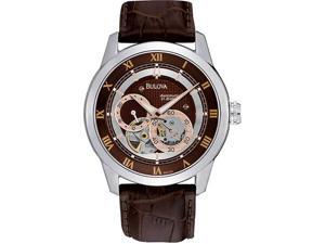 Bulova Brown Dial Leather Strap Mechanical Mens Watch 96A120 Bulova Brown Dial Leather Strap Mechanical Mens Watch 96A120