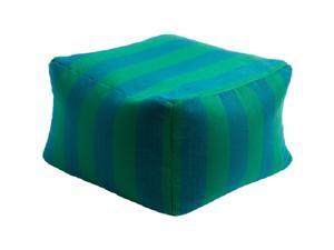 14" Deep Lime and Blue Chic Square Outdoor Patio Pouf Ottoman 14" Deep Lime and Blue Chic Square Outdoor Patio Pouf Ottoman