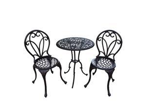 36.2” 3 Pc. Antiqued Bronze and Black Colored Detailed Outdoor Patio Bistro Set 36.2” 3 Pc. Antiqued Bronze and Black Colored Detailed Outdoor Patio Bistro Set