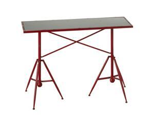 42" Red and Gray Distressed Wooden Tripod Base Outdoor Patio Table 42" Red and Gray Distressed Wooden Tripod Base Outdoor Patio Table