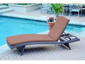 2 Adjustable Espresso Resin Wicker Patio Chaise Lounge Chairs - Brown Cushions 2 Adjustable Espresso Resin Wicker Patio Chaise Lounge Chairs - Brown Cushions