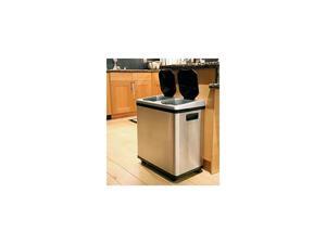 2-Compartment Recycle Touchless Trashcan 16 Gallon 2-Compartment Recycle Touchless Trashcan 16 Gallon