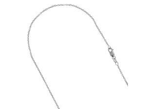 Luxurman 10K Solid White Gold 0.8mm Wide Diamond Cut Cable Link Chain 20" Necklace with Lobster Clasp Luxurman 10K Solid White Gold 0.8mm Wide Diamond Cut Cable Link Chain 20" Necklace with Lobster Clasp