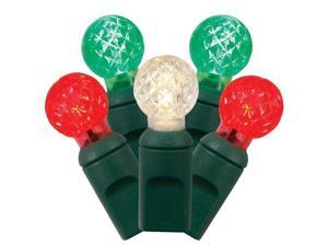 Vickerman 391914 - 50 Light 25' Green Wire Red / White / Green LED G12 Christmas Light String Set with 6" Spacing (X6G9524) Vickerman 391914 - 50 Light 25' Green Wire Red / White / Green LED G12 Christmas Light String Set with 6" Spacing (X6G9524)
